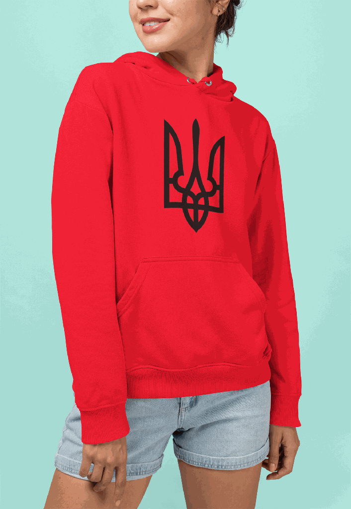 Ukrainian Trident Front Design Hoodie