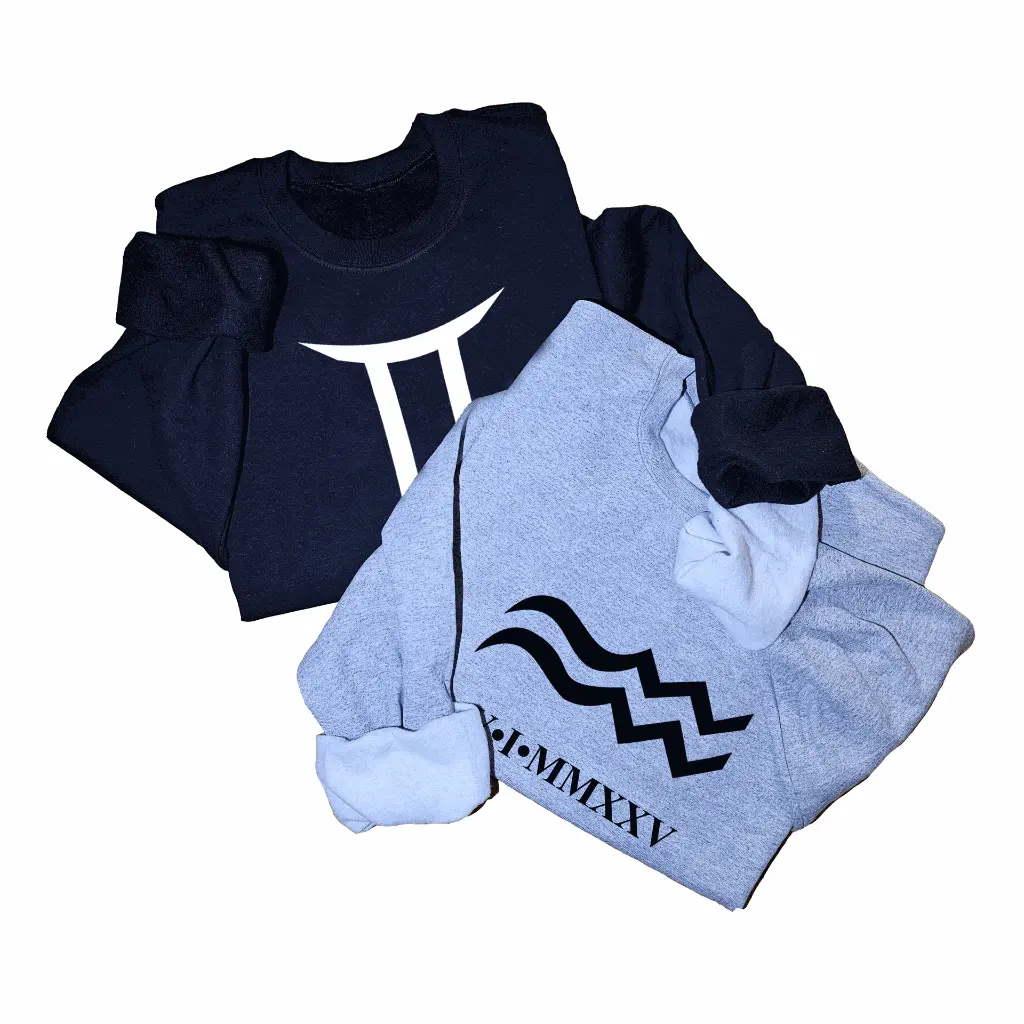 Personalized Embossed Zodiac Sweatshirt