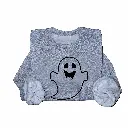 Embossed Happy Ghost Sweatshirt