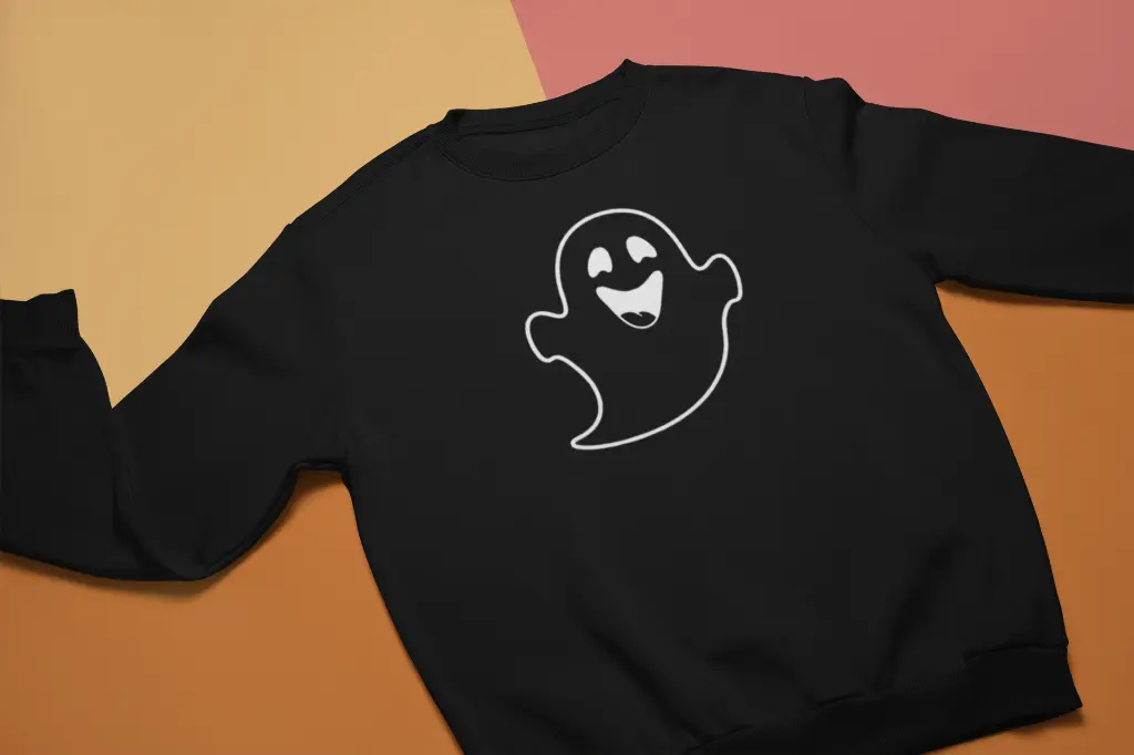 Embossed Happy Ghost Sweatshirt
