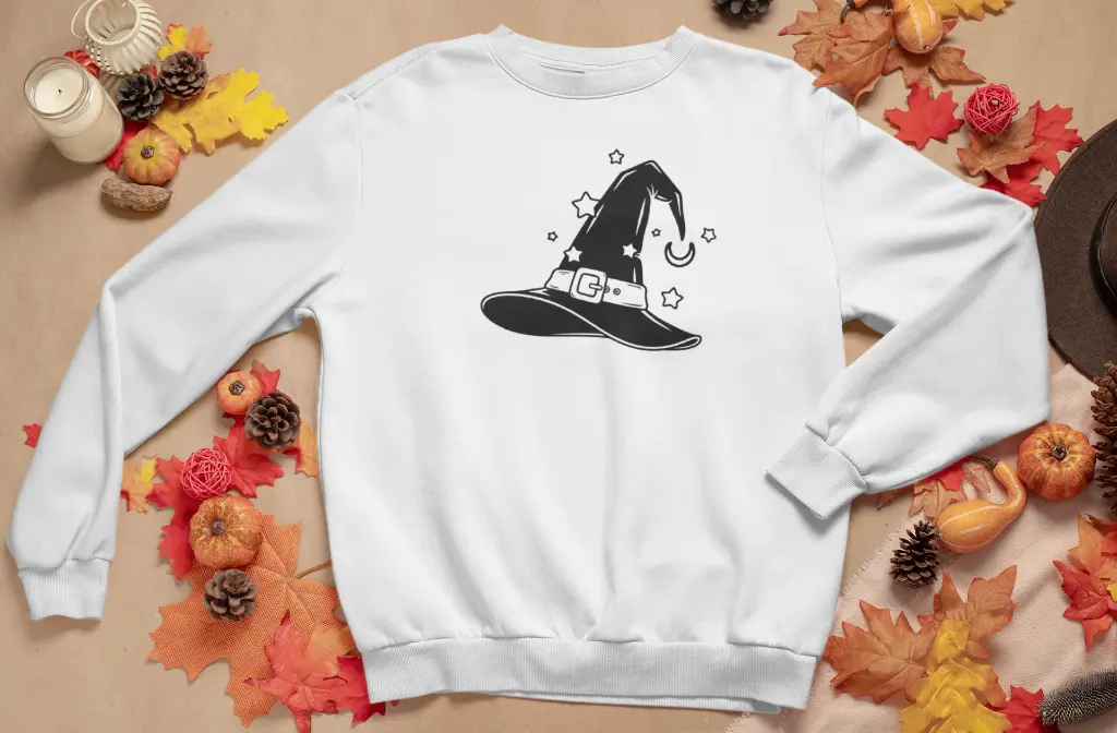 Embossed Witch Hat Sweatshirt