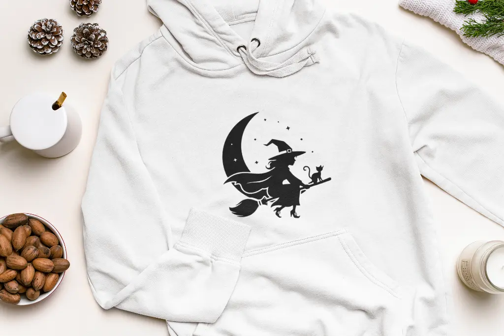 Embossed Moon Witch Hoodie