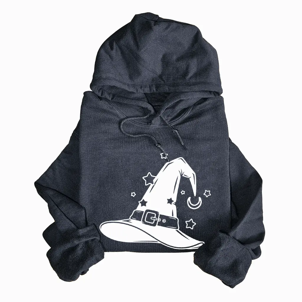 Embossed Witch Hat Hoodie