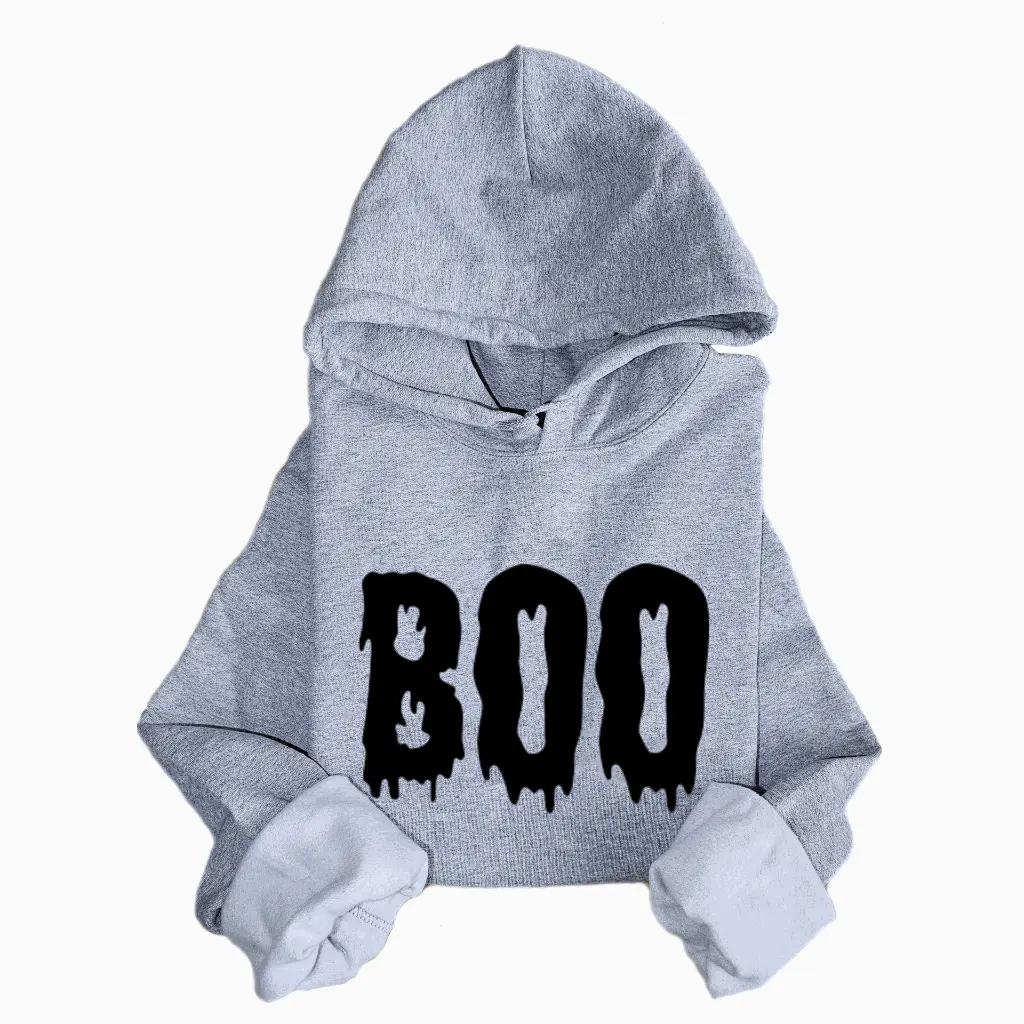 Embossed Boo Hoodie