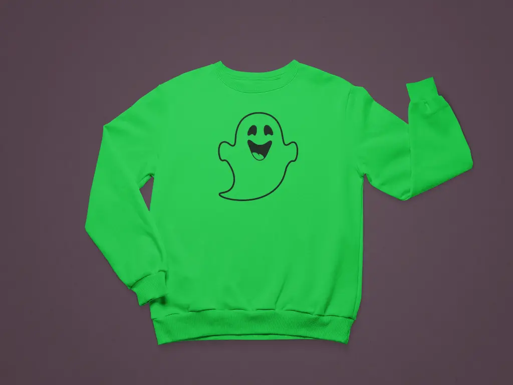 Embossed Happy Ghost Sweatshirt