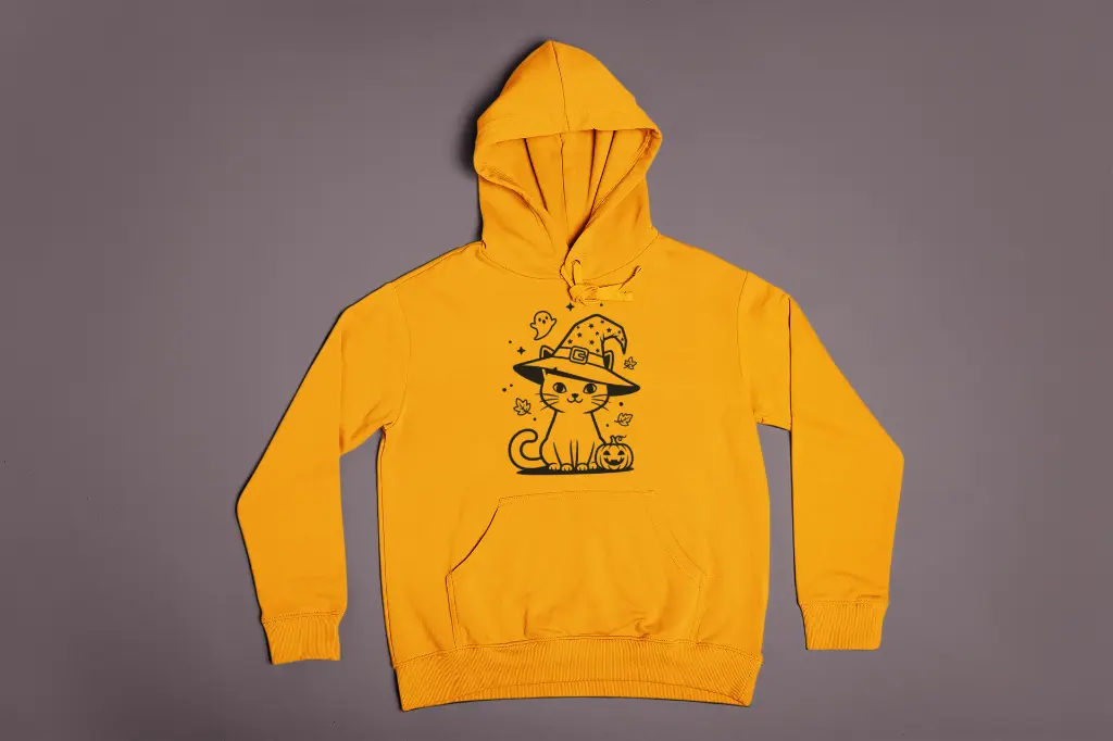 Embossed Autumn Cat Hoodie