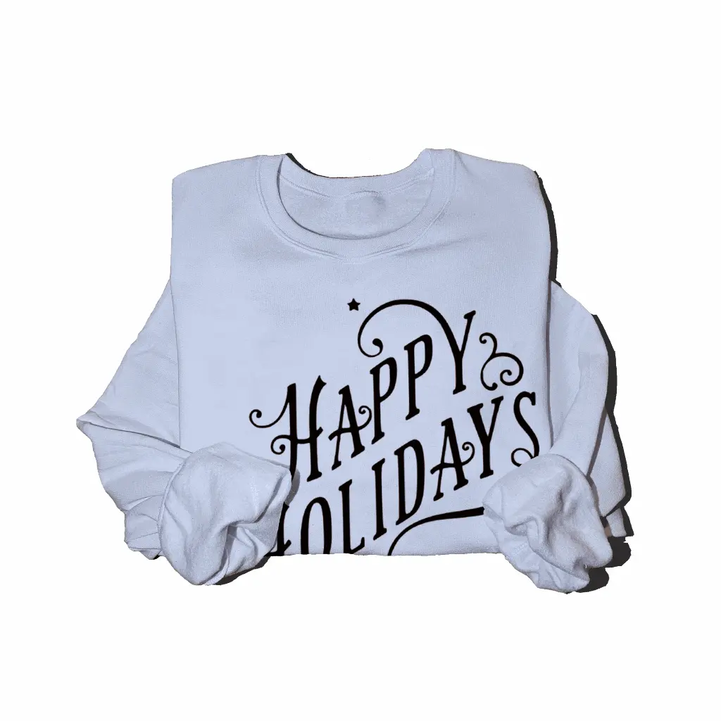 Embossed Happy Holidays Sweatshirt