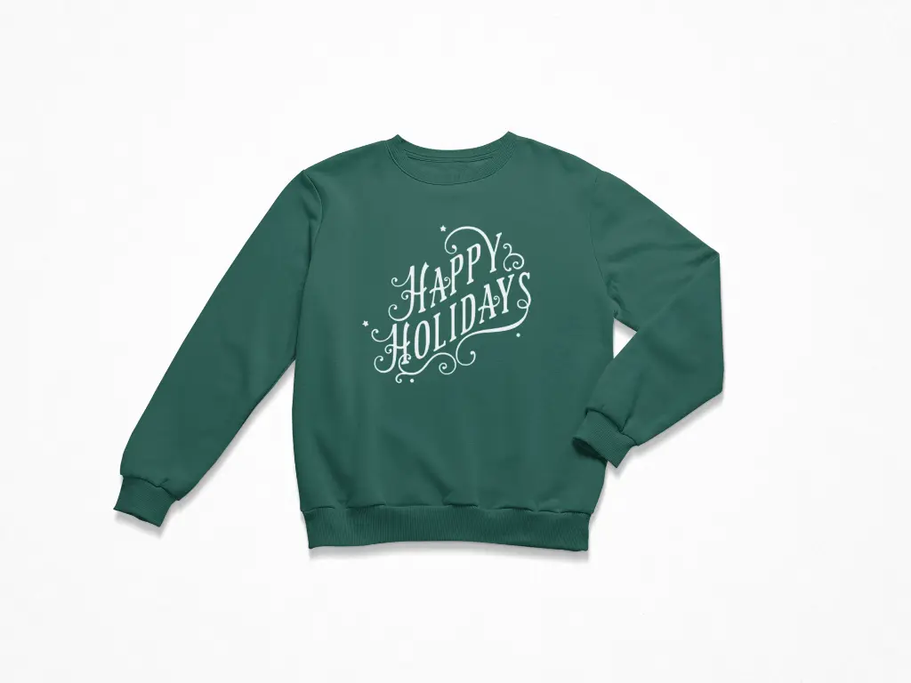 Embossed Happy Holidays Sweatshirt