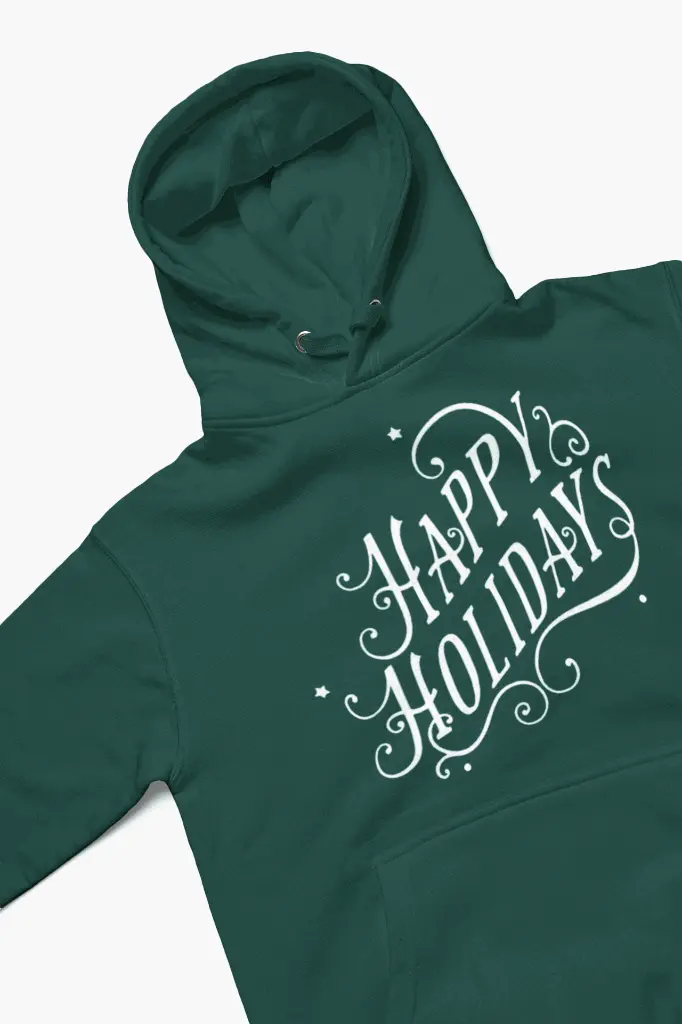 Embossed Happy Holidays Hoodie