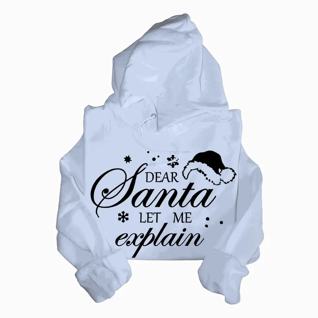 Embossed Santa let me explain Hoodie