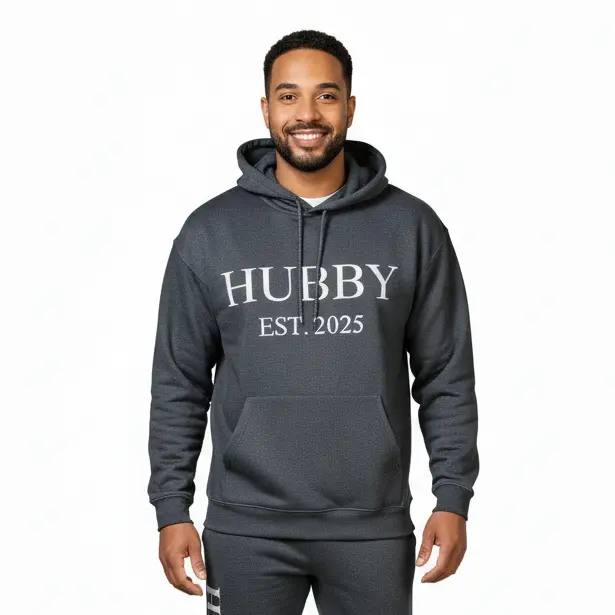 Personalized Embossed HUBBY Hoodie Contrast