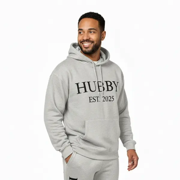 Personalized Embossed HUBBY Hoodie Contrast