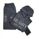 Personalized Embossed Puff HUBBY Hoodie & Joggers Set Contrast