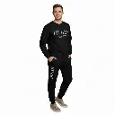 Personalized Embossed Puff HUBBY Sweatshirt & Joggers Set Contrast