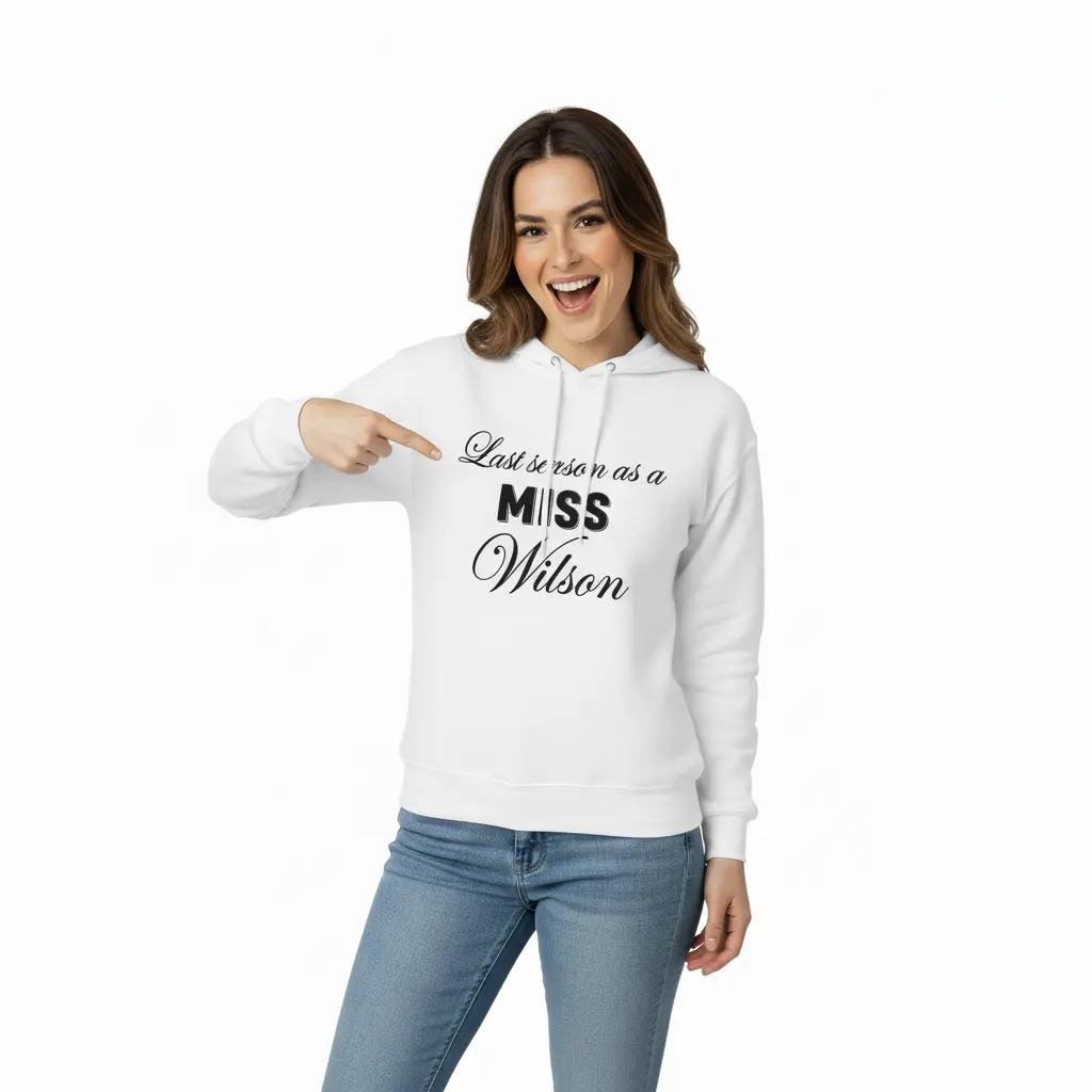 Personalized Embossed Last season as a miss Hoodie B&W