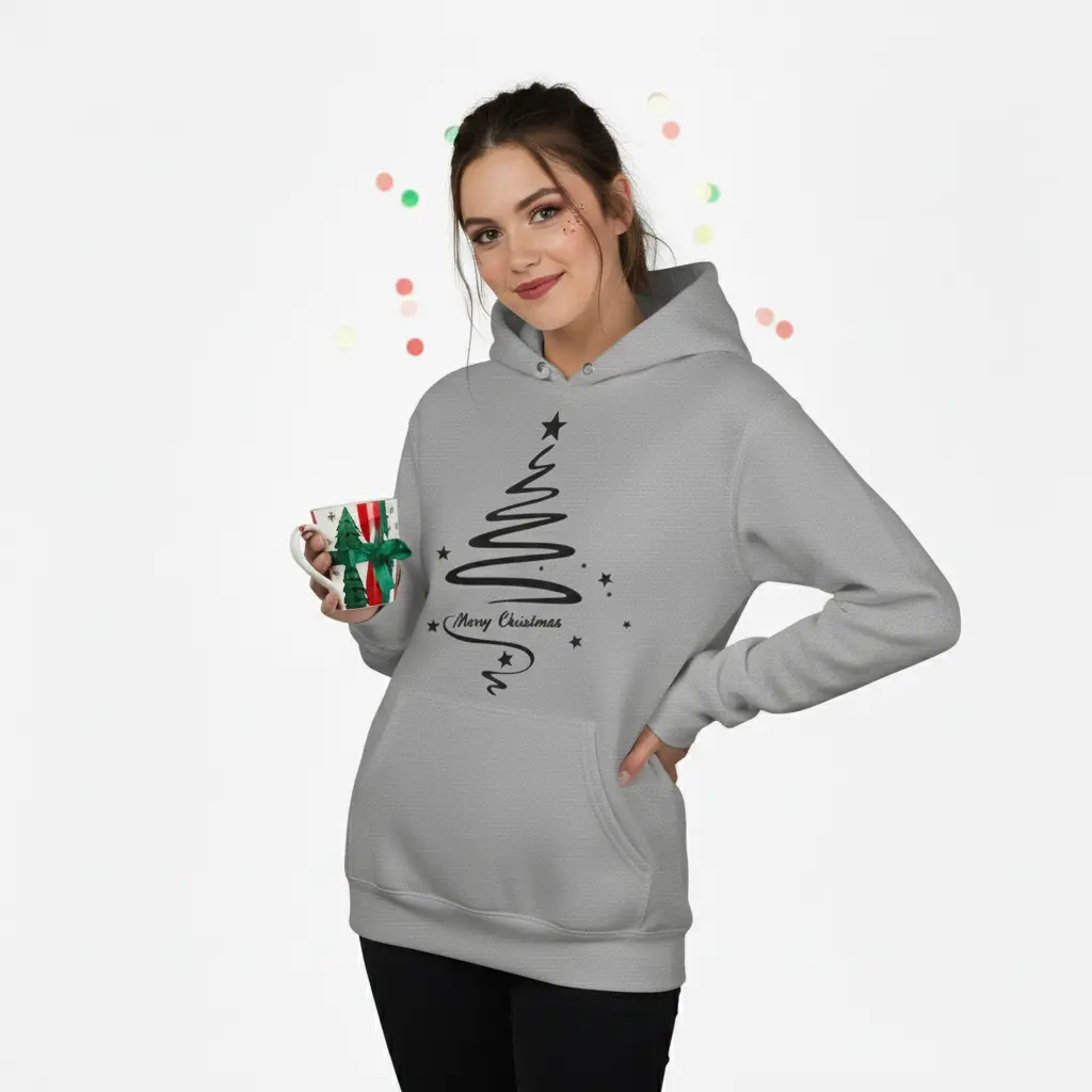 Embossed Christmas Tree Hoodie