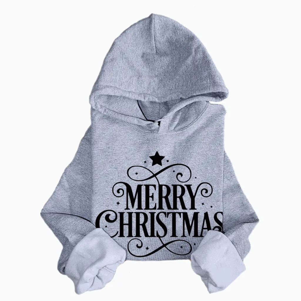 Embossed Merry Christmas Hoodie