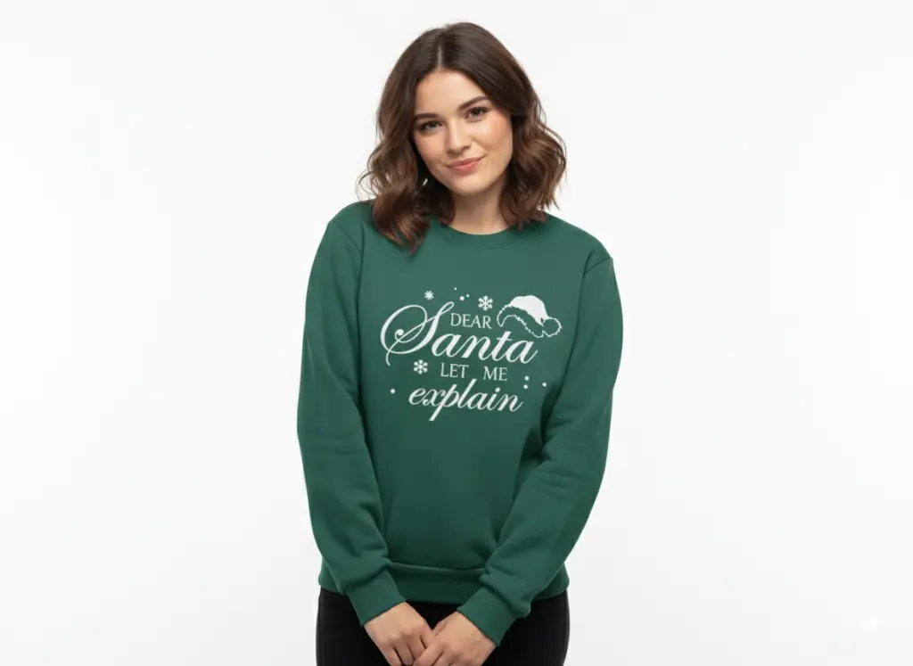 Embossed Santa let me explain Sweatshirt