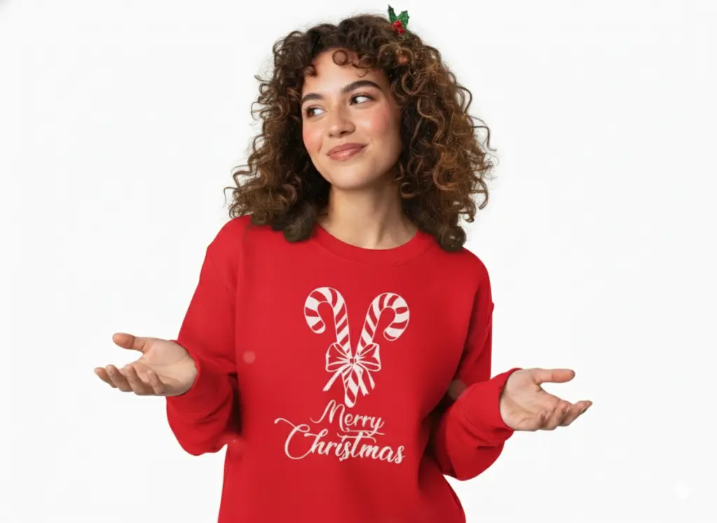 Embossed Candy Cane Sweatshirt