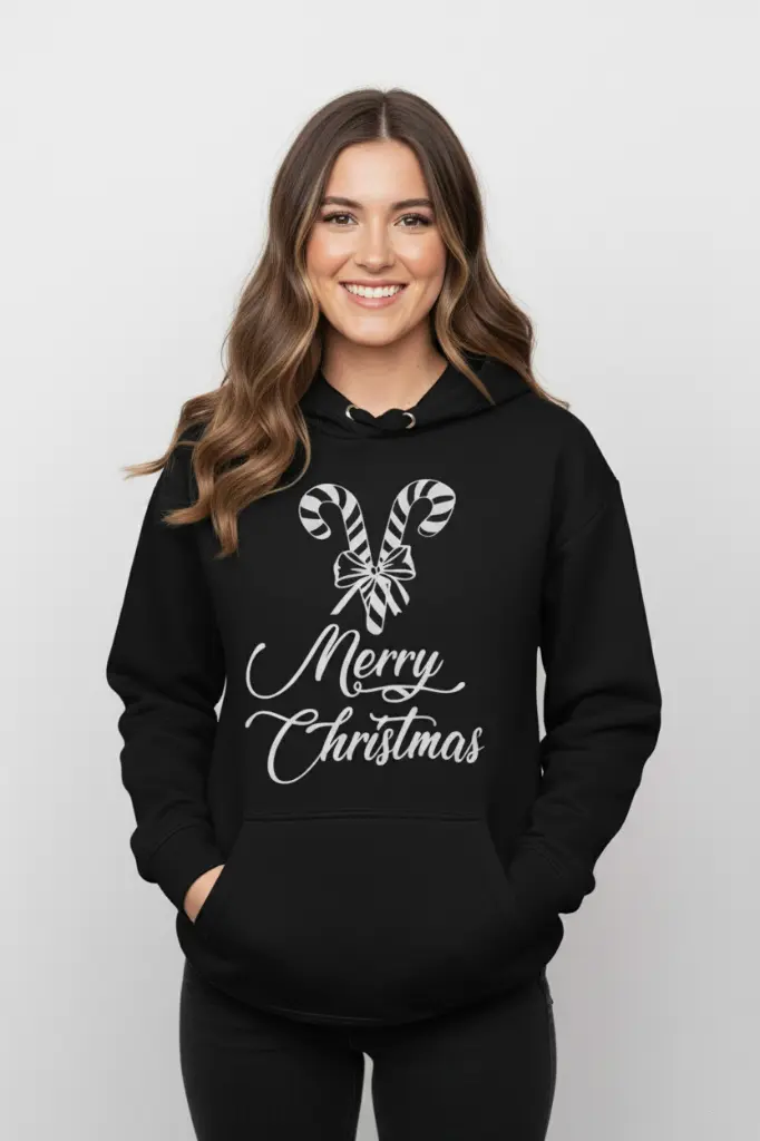 Embossed Candy Cane Hoodie