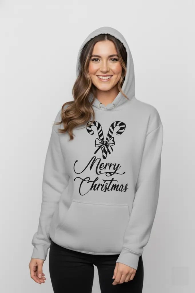 Embossed Candy Cane Hoodie