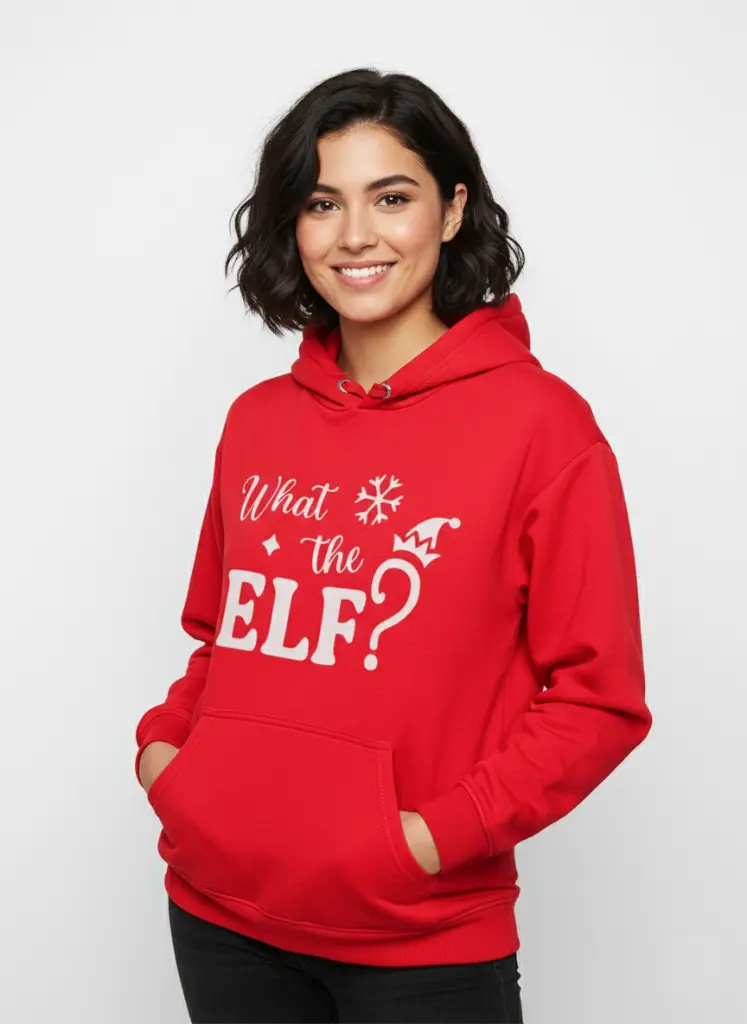 Embossed What the Elf Hoodie