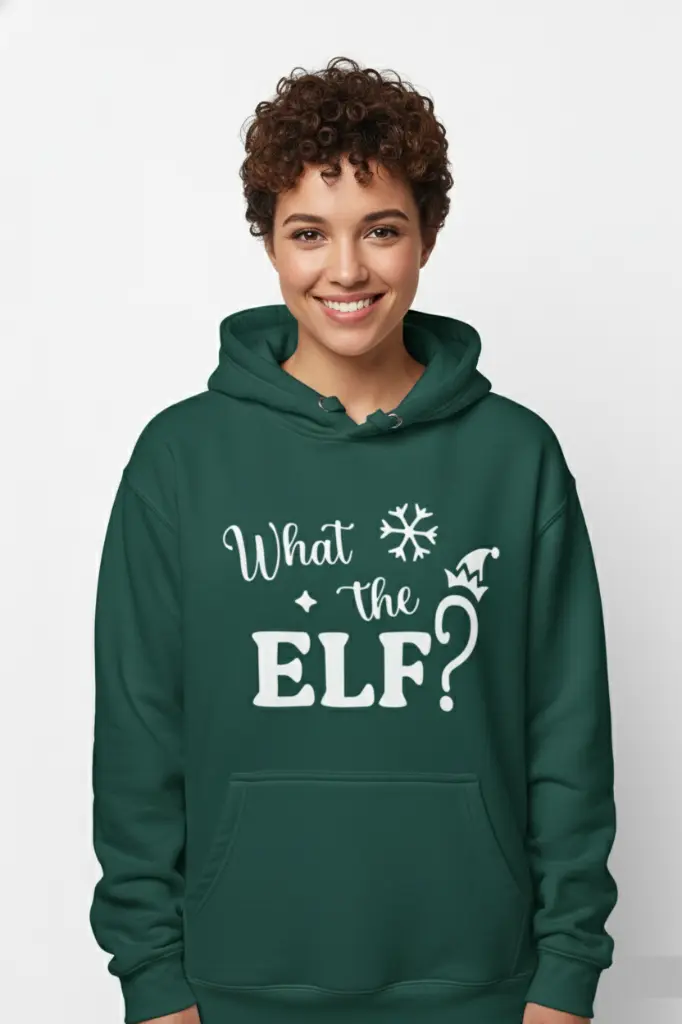 Embossed What the Elf Hoodie
