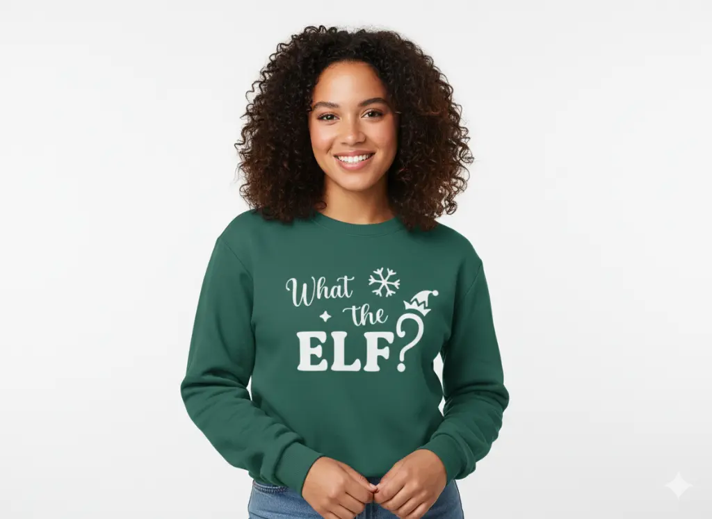 Embossed What the Elf Sweatshirt