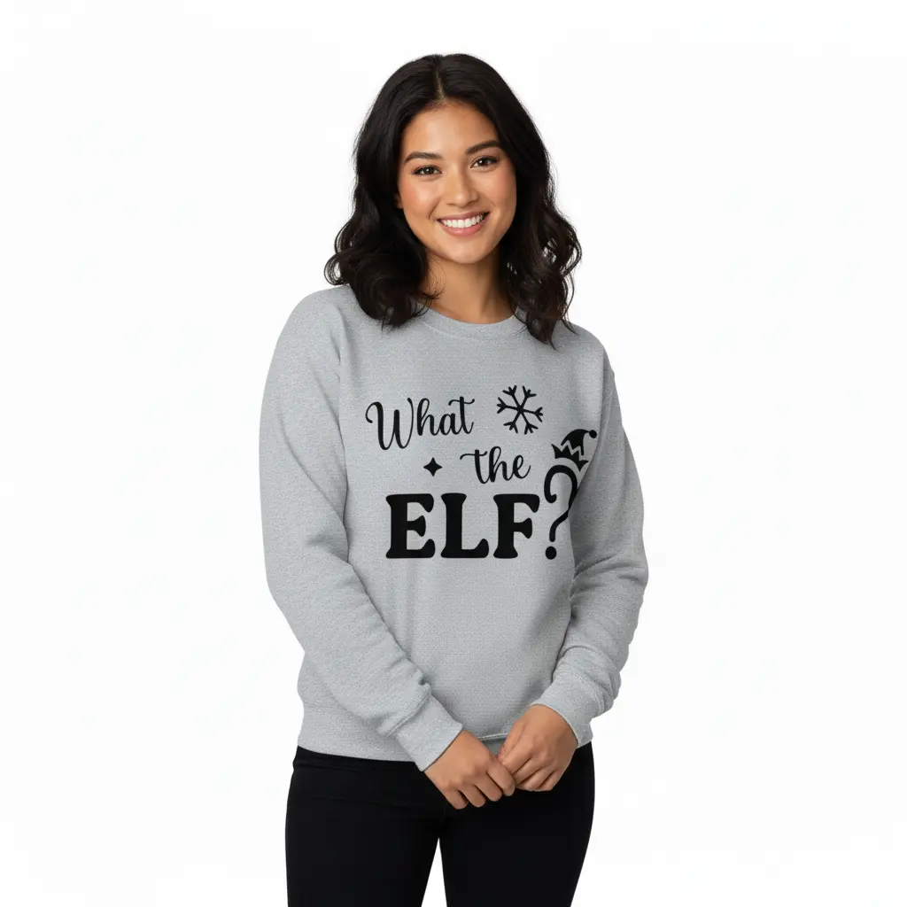 Embossed What the Elf Sweatshirt