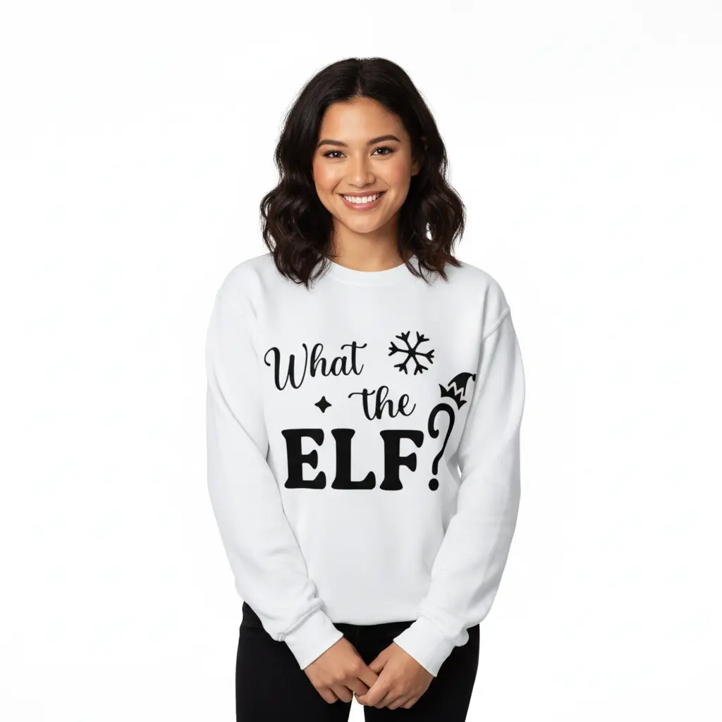 Embossed What the Elf Sweatshirt