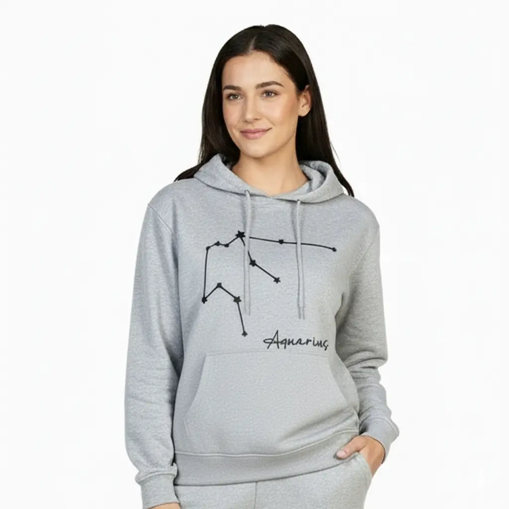 Embossed Aquarius Sky Hoodie