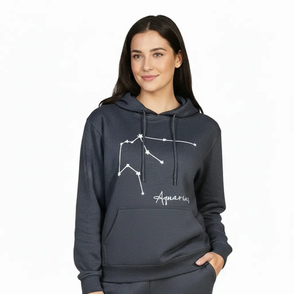Embossed Aquarius Sky Hoodie