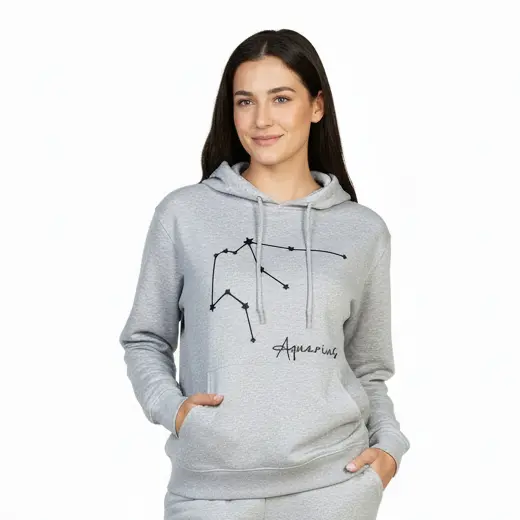 Embossed Aquarius Sky Hoodie