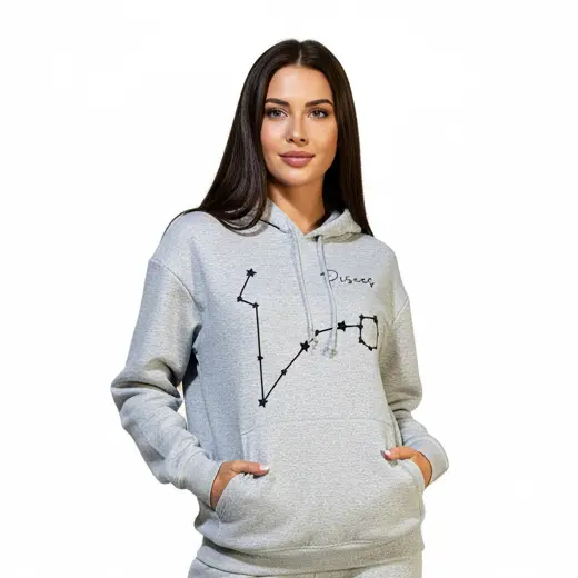 Embossed Pisces Sky Hoodie