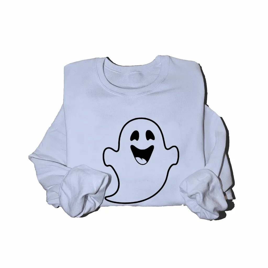 Embossed Happy Ghost Sweatshirt
