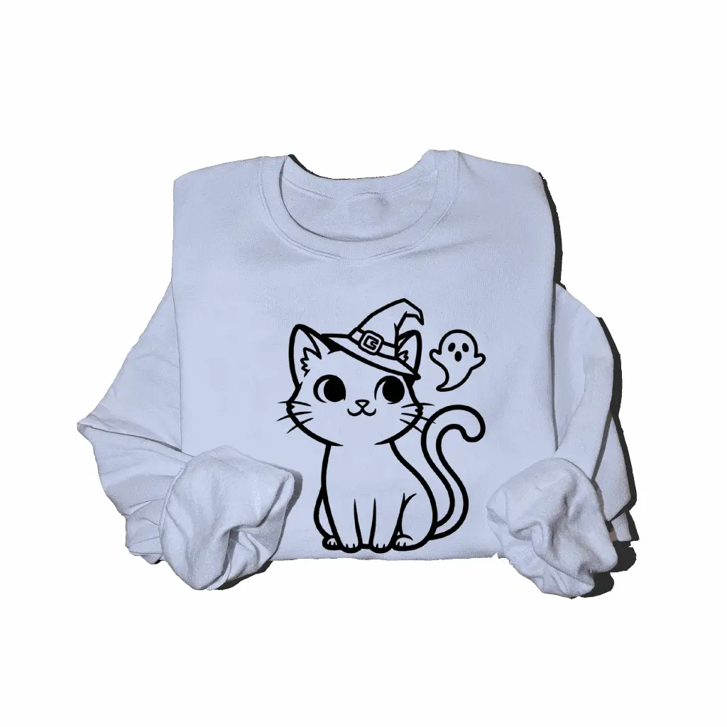 Embossed Spooky Cat Sweatshirt