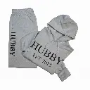 Personalized Embossed Puff HUBBY Hoodie & Joggers Set Contrast