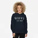 Personalized Embossed WIFEY Hoodie Contrast