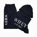 Personalized Embossed Puff WIFEY Hoodie & Joggers Set Contrast