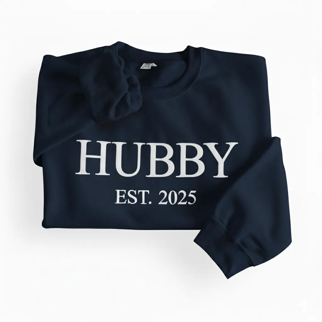 Personalized Embossed HUBBY Sweatshirt Contrast