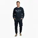 Personalized Embossed Puff HUBBY Sweatshirt & Joggers Set Contrast