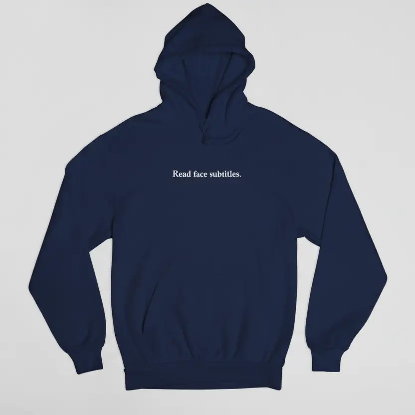 Read face subtitles. - Embossed Puff Hoodie