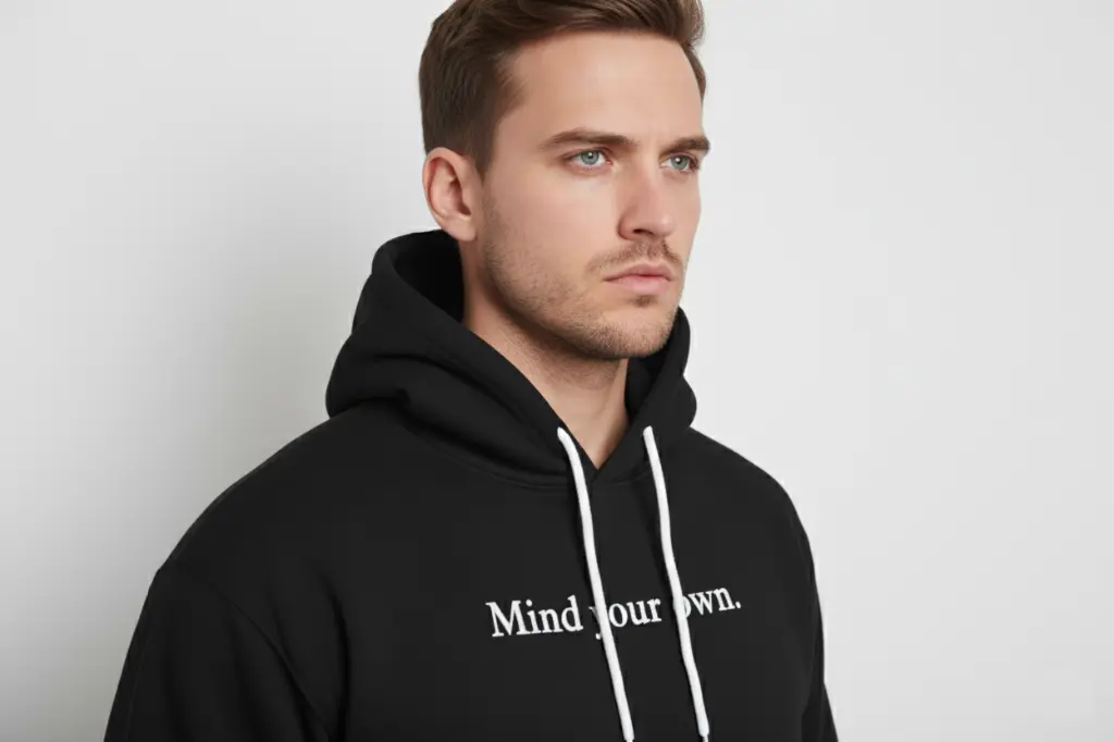 Mind your own. - Embossed Puff Hoodie