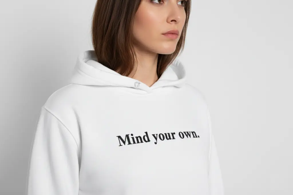 Mind your own. - Embossed Puff Hoodie