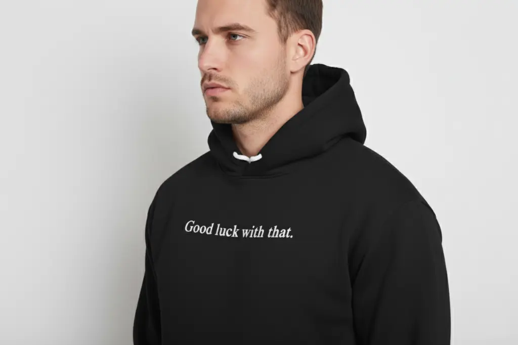 Good luck with that. - Embossed Puff Hoodie