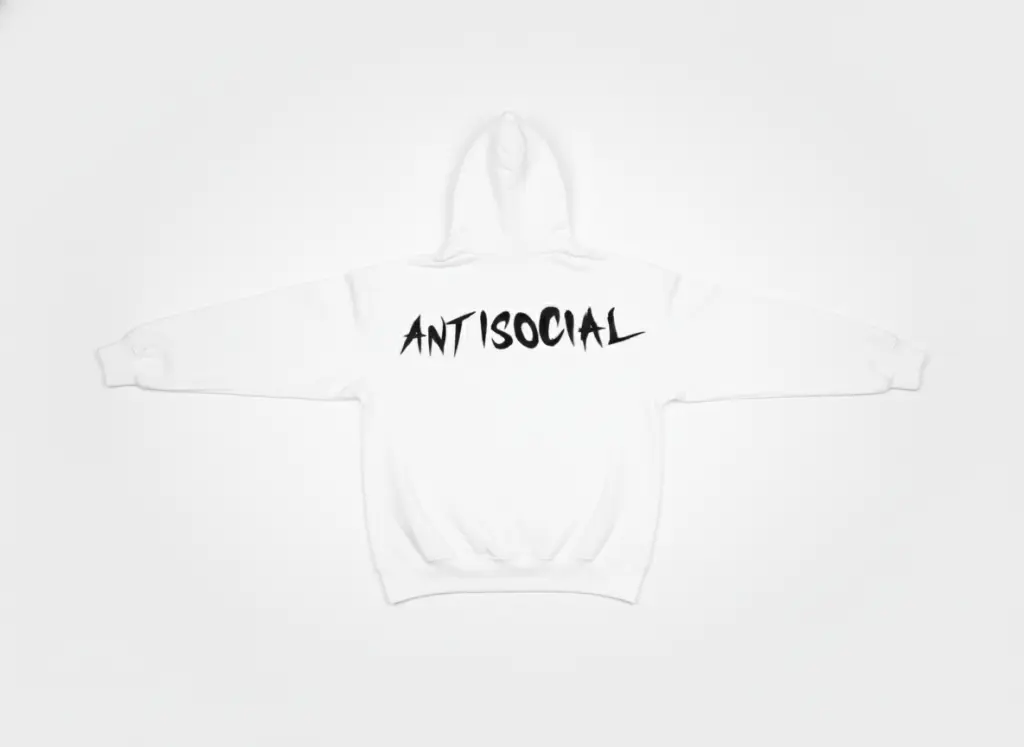Antisocial - Embossed Puff Back Hoodie