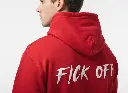 F!ck Off - Embossed Puff Back Hoodie on model