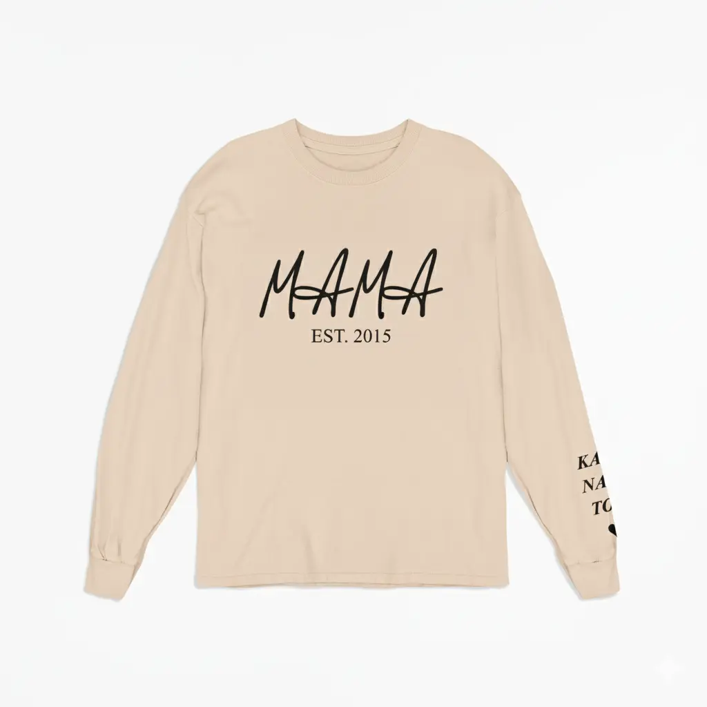 Personalized Embossed MAMA Sweatshirt