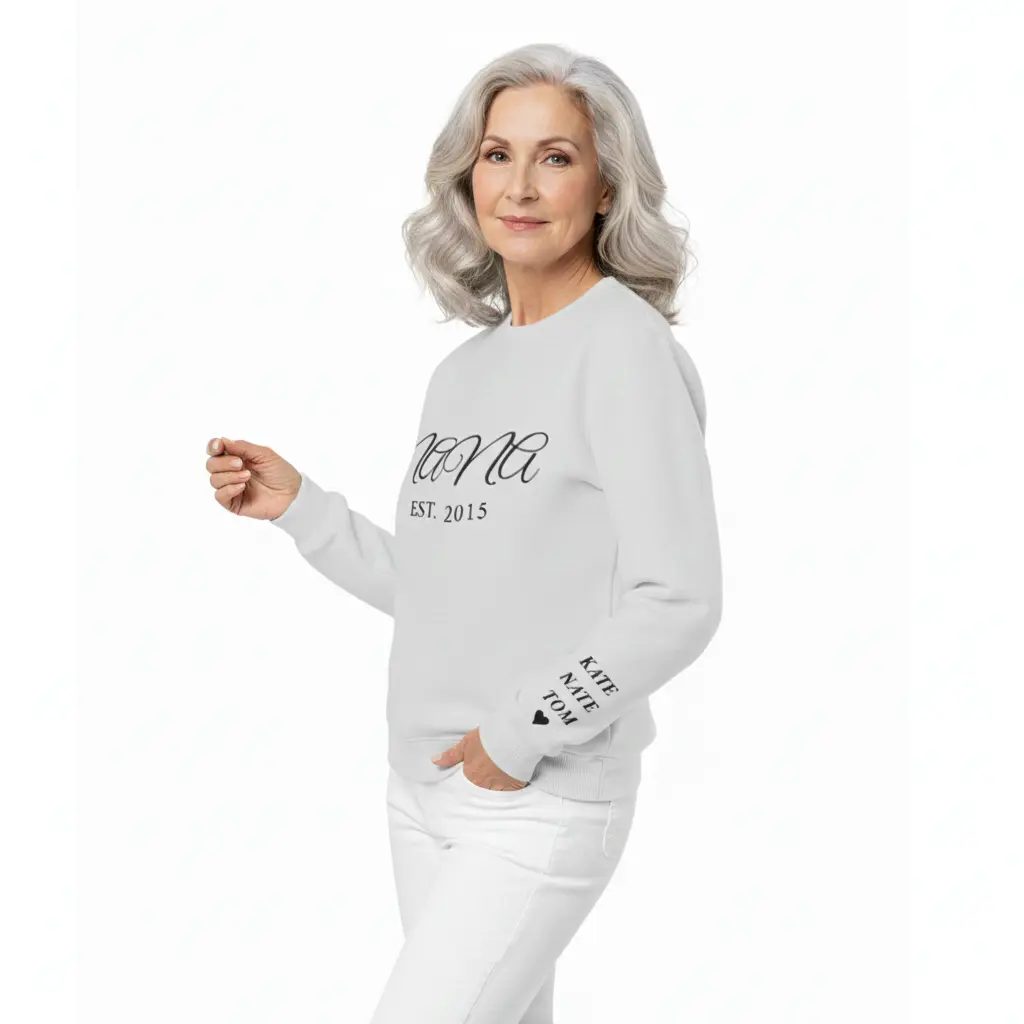 Personalized Embossed GRANDMA Sweatshirt