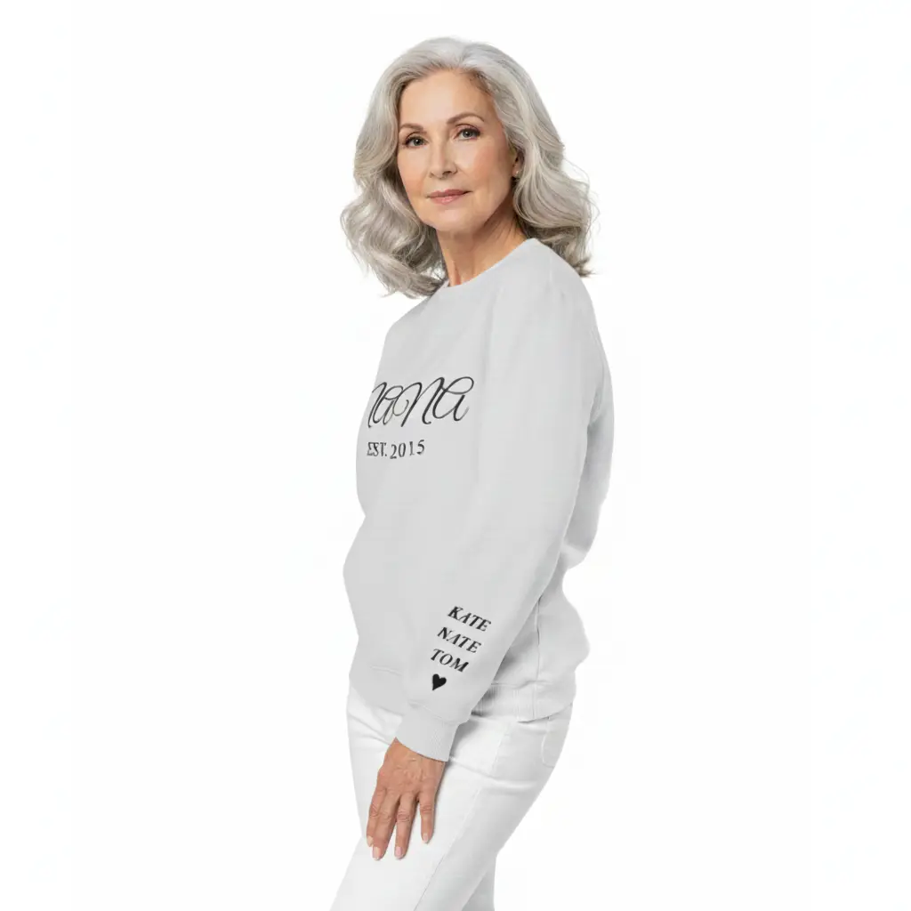 Personalized Embossed GRANDMA Sweatshirt